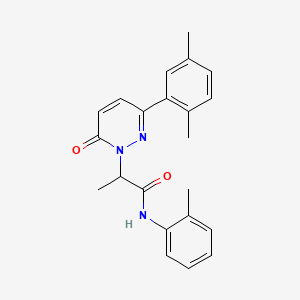 molecular formula C22H23N3O2 B5131614 2-[3-(2,5-dimethylphenyl)-6-oxo-1(6H)-pyridazinyl]-N-(2-methylphenyl)propanamide 