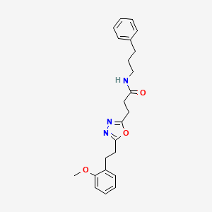 molecular formula C23H27N3O3 B5131620 3-{5-[2-(2-methoxyphenyl)ethyl]-1,3,4-oxadiazol-2-yl}-N-(3-phenylpropyl)propanamide 