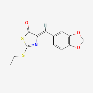 molecular formula C13H11NO3S2 B5131649 4-(1,3-benzodioxol-5-ylmethylene)-2-(ethylthio)-1,3-thiazol-5(4H)-one 