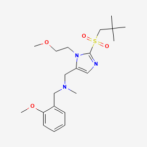 molecular formula C21H33N3O4S B5131656 1-[2-[(2,2-dimethylpropyl)sulfonyl]-1-(2-methoxyethyl)-1H-imidazol-5-yl]-N-(2-methoxybenzyl)-N-methylmethanamine 