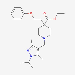 molecular formula C25H37N3O3 B5131659 ethyl 1-[(1-isopropyl-3,5-dimethyl-1H-pyrazol-4-yl)methyl]-4-(2-phenoxyethyl)-4-piperidinecarboxylate 