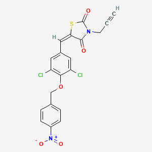 molecular formula C20H12Cl2N2O5S B5131690 5-{3,5-dichloro-4-[(4-nitrobenzyl)oxy]benzylidene}-3-(2-propyn-1-yl)-1,3-thiazolidine-2,4-dione 