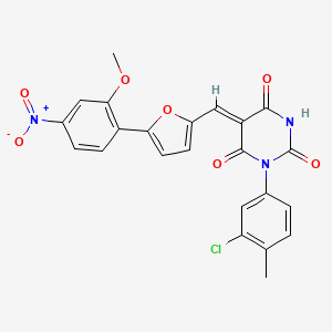 molecular formula C23H16ClN3O7 B5131714 1-(3-chloro-4-methylphenyl)-5-{[5-(2-methoxy-4-nitrophenyl)-2-furyl]methylene}-2,4,6(1H,3H,5H)-pyrimidinetrione 