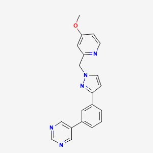 5-(3-{1-[(4-methoxy-2-pyridinyl)methyl]-1H-pyrazol-3-yl}phenyl)pyrimidine