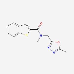 molecular formula C14H13N3O2S B5131737 N-methyl-N-[(5-methyl-1,3,4-oxadiazol-2-yl)methyl]-1-benzothiophene-2-carboxamide 