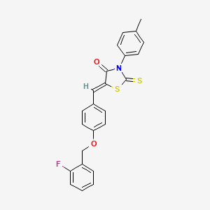 molecular formula C24H18FNO2S2 B5131751 5-{4-[(2-fluorobenzyl)oxy]benzylidene}-3-(4-methylphenyl)-2-thioxo-1,3-thiazolidin-4-one 