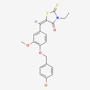 molecular formula C20H18BrNO3S2 B5131754 5-{4-[(4-bromobenzyl)oxy]-3-methoxybenzylidene}-3-ethyl-2-thioxo-1,3-thiazolidin-4-one 