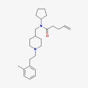 molecular formula C25H38N2O B5131760 N-cyclopentyl-N-({1-[2-(2-methylphenyl)ethyl]-4-piperidinyl}methyl)-4-pentenamide 