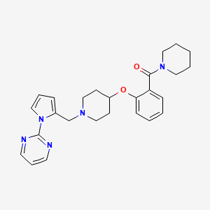 molecular formula C26H31N5O2 B5131793 2-[2-({4-[2-(1-piperidinylcarbonyl)phenoxy]-1-piperidinyl}methyl)-1H-pyrrol-1-yl]pyrimidine 