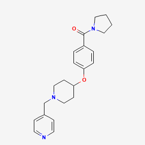 molecular formula C22H27N3O2 B5131809 4-({4-[4-(1-pyrrolidinylcarbonyl)phenoxy]-1-piperidinyl}methyl)pyridine 