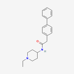 molecular formula C21H26N2O B5131847 2-(4-biphenylyl)-N-(1-ethyl-4-piperidinyl)acetamide 