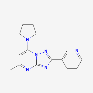 molecular formula C15H16N6 B5131872 5-methyl-2-(3-pyridinyl)-7-(1-pyrrolidinyl)[1,2,4]triazolo[1,5-a]pyrimidine 