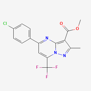 molecular formula C16H11ClF3N3O2 B5131884 methyl 5-(4-chlorophenyl)-2-methyl-7-(trifluoromethyl)pyrazolo[1,5-a]pyrimidine-3-carboxylate 