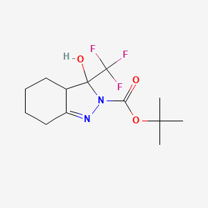 molecular formula C13H19F3N2O3 B5131897 tert-butyl 3-hydroxy-3-(trifluoromethyl)-3,3a,4,5,6,7-hexahydro-2H-indazole-2-carboxylate 