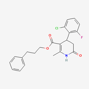 molecular formula C22H21ClFNO3 B5131919 3-phenylpropyl 4-(2-chloro-6-fluorophenyl)-2-methyl-6-oxo-1,4,5,6-tetrahydro-3-pyridinecarboxylate 
