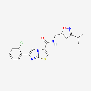 molecular formula C19H17ClN4O2S B5131924 6-(2-chlorophenyl)-N-[(3-isopropyl-5-isoxazolyl)methyl]imidazo[2,1-b][1,3]thiazole-3-carboxamide 