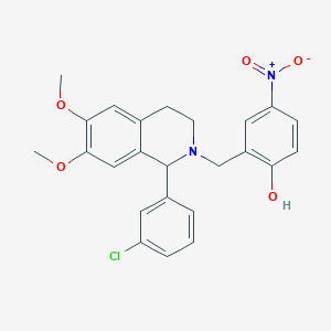 2-{[1-(3-chlorophenyl)-6,7-dimethoxy-3,4-dihydro-2(1H)-isoquinolinyl]methyl}-4-nitrophenol