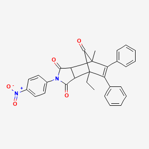1-ethyl-7-methyl-4-(4-nitrophenyl)-8,9-diphenyl-4-azatricyclo[5.2.1.0~2,6~]dec-8-ene-3,5,10-trione