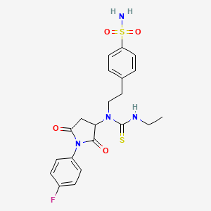 molecular formula C21H23FN4O4S2 B5131986 4-(2-{[(ethylamino)carbonothioyl][1-(4-fluorophenyl)-2,5-dioxo-3-pyrrolidinyl]amino}ethyl)benzenesulfonamide 