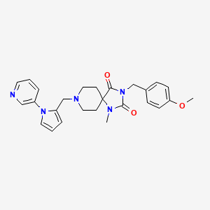 molecular formula C26H29N5O3 B5132017 3-(4-methoxybenzyl)-1-methyl-8-{[1-(3-pyridinyl)-1H-pyrrol-2-yl]methyl}-1,3,8-triazaspiro[4.5]decane-2,4-dione 