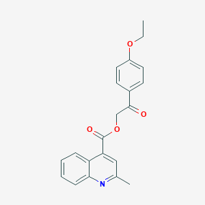 molecular formula C21H19NO4 B513203 2-(4-Ethoxyphenyl)-2-oxoethyl 2-methyl-4-quinolinecarboxylate CAS No. 938667-61-9