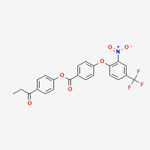 molecular formula C23H16F3NO6 B5132055 4-propionylphenyl 4-[2-nitro-4-(trifluoromethyl)phenoxy]benzoate 