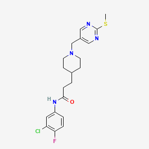 molecular formula C20H24ClFN4OS B5132060 N-(3-chloro-4-fluorophenyl)-3-(1-{[2-(methylthio)-5-pyrimidinyl]methyl}-4-piperidinyl)propanamide 