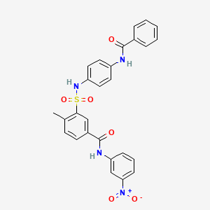 molecular formula C27H22N4O6S B5132062 3-({[4-(benzoylamino)phenyl]amino}sulfonyl)-4-methyl-N-(3-nitrophenyl)benzamide 