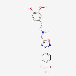 molecular formula C21H22F3N3O3 B5132079 2-(3,4-dimethoxyphenyl)-N-methyl-N-({3-[4-(trifluoromethyl)phenyl]-1,2,4-oxadiazol-5-yl}methyl)ethanamine 