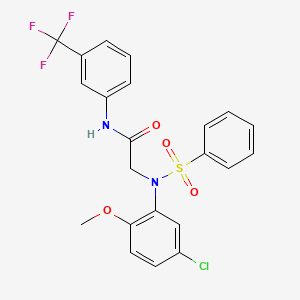molecular formula C22H18ClF3N2O4S B5132092 N~2~-(5-chloro-2-methoxyphenyl)-N~2~-(phenylsulfonyl)-N~1~-[3-(trifluoromethyl)phenyl]glycinamide 