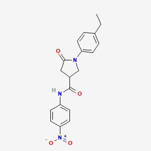 molecular formula C19H19N3O4 B5132104 1-(4-ethylphenyl)-N-(4-nitrophenyl)-5-oxo-3-pyrrolidinecarboxamide 