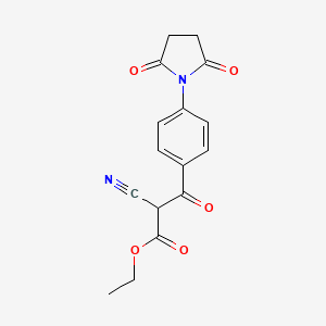 molecular formula C16H14N2O5 B5132127 ethyl 2-cyano-3-[4-(2,5-dioxo-1-pyrrolidinyl)phenyl]-3-oxopropanoate 
