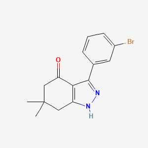 molecular formula C15H15BrN2O B5132135 3-(3-bromophenyl)-6,6-dimethyl-1,5,6,7-tetrahydro-4H-indazol-4-one 