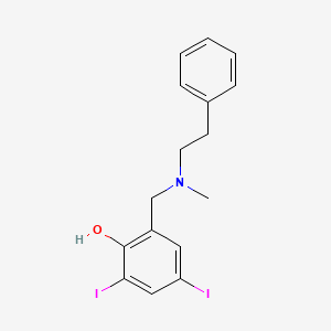 molecular formula C16H17I2NO B5132150 2,4-diiodo-6-{[methyl(2-phenylethyl)amino]methyl}phenol 