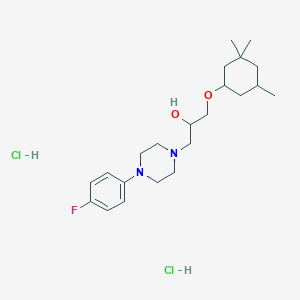 molecular formula C22H37Cl2FN2O2 B5132169 1-[4-(4-fluorophenyl)-1-piperazinyl]-3-[(3,3,5-trimethylcyclohexyl)oxy]-2-propanol dihydrochloride 