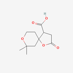 molecular formula C11H16O5 B5132174 7,7-dimethyl-2-oxo-1,8-dioxaspiro[4.5]decane-4-carboxylic acid 