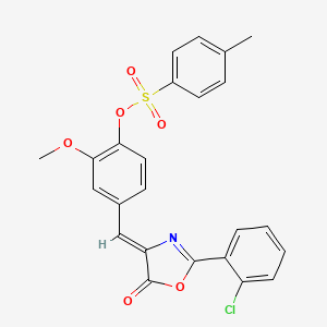 molecular formula C24H18ClNO6S B5132179 4-{[2-(2-chlorophenyl)-5-oxo-1,3-oxazol-4(5H)-ylidene]methyl}-2-methoxyphenyl 4-methylbenzenesulfonate 