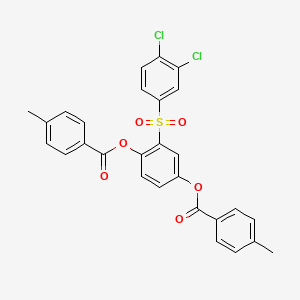 molecular formula C28H20Cl2O6S B5132200 2-[(3,4-dichlorophenyl)sulfonyl]-1,4-phenylene bis(4-methylbenzoate) 