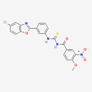 molecular formula C22H15ClN4O5S B5132218 N-({[3-(5-chloro-1,3-benzoxazol-2-yl)phenyl]amino}carbonothioyl)-4-methoxy-3-nitrobenzamide 