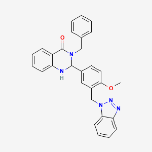 2-[3-(1H-1,2,3-benzotriazol-1-ylmethyl)-4-methoxyphenyl]-3-benzyl-2,3-dihydro-4(1H)-quinazolinone