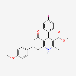 molecular formula C25H24FNO4 B5132251 methyl 4-(4-fluorophenyl)-7-(4-methoxyphenyl)-2-methyl-5-oxo-1,4,5,6,7,8-hexahydro-3-quinolinecarboxylate 