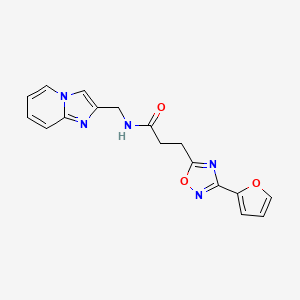 molecular formula C17H15N5O3 B5132274 3-[3-(2-furyl)-1,2,4-oxadiazol-5-yl]-N-(imidazo[1,2-a]pyridin-2-ylmethyl)propanamide trifluoroacetate 