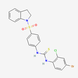 molecular formula C21H17BrClN3O2S2 B5132281 N-(4-bromo-2-chlorophenyl)-N'-[4-(2,3-dihydro-1H-indol-1-ylsulfonyl)phenyl]thiourea 