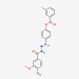 molecular formula C23H20N2O5 B5132288 4-[2-(4-hydroxy-3-methoxybenzoyl)carbonohydrazonoyl]phenyl 3-methylbenzoate 