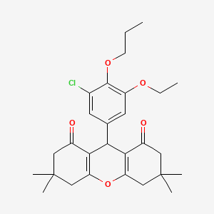 molecular formula C28H35ClO5 B5132300 9-(3-chloro-5-ethoxy-4-propoxyphenyl)-3,3,6,6-tetramethyl-3,4,5,6,7,9-hexahydro-1H-xanthene-1,8(2H)-dione 