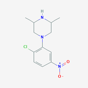 molecular formula C12H16ClN3O2 B5132310 1-(2-chloro-5-nitrophenyl)-3,5-dimethylpiperazine 