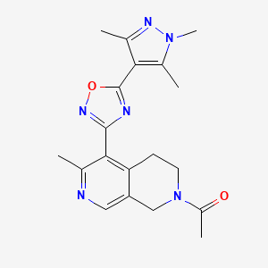 molecular formula C19H22N6O2 B5132315 2-acetyl-6-methyl-5-[5-(1,3,5-trimethyl-1H-pyrazol-4-yl)-1,2,4-oxadiazol-3-yl]-1,2,3,4-tetrahydro-2,7-naphthyridine 