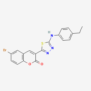 molecular formula C19H14BrN3O2S B5132348 6-bromo-3-{5-[(4-ethylphenyl)amino]-1,3,4-thiadiazol-2-yl}-2H-chromen-2-one 