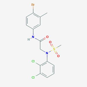molecular formula C16H15BrCl2N2O3S B5132351 N~1~-(4-bromo-3-methylphenyl)-N~2~-(2,3-dichlorophenyl)-N~2~-(methylsulfonyl)glycinamide 