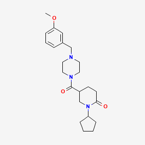 molecular formula C23H33N3O3 B5132363 1-cyclopentyl-5-{[4-(3-methoxybenzyl)-1-piperazinyl]carbonyl}-2-piperidinone 